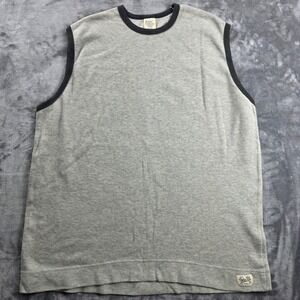 Polo Ralph Lauren Tank Top Men XL Grey Waffle Knit Ringer Sleeveless Vest